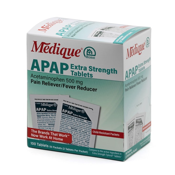 Medique At Home Extra Strength Apap Tablets For Pain & Fever 70433 - main